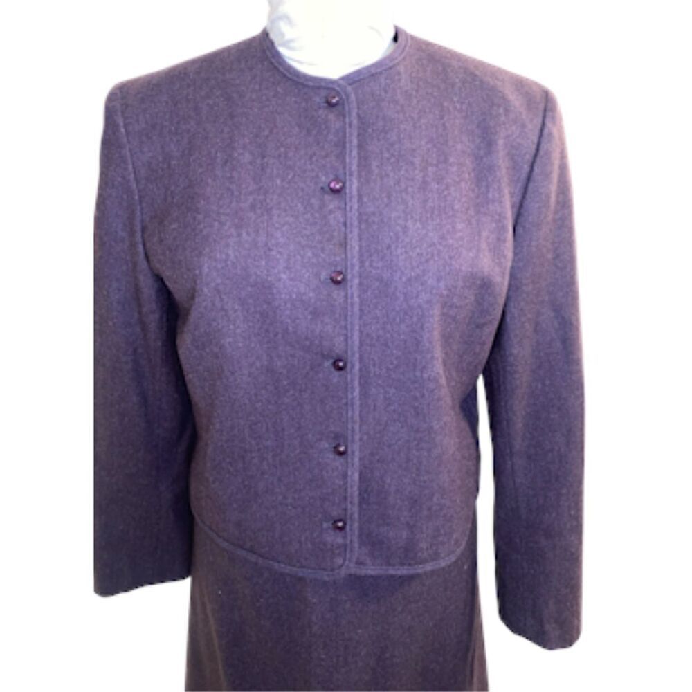 Pendleton 100% Virgin Wool 2-Piece Suit Deep Plum Sz. 10 Y2K Vintage - Picture 3 of 11
